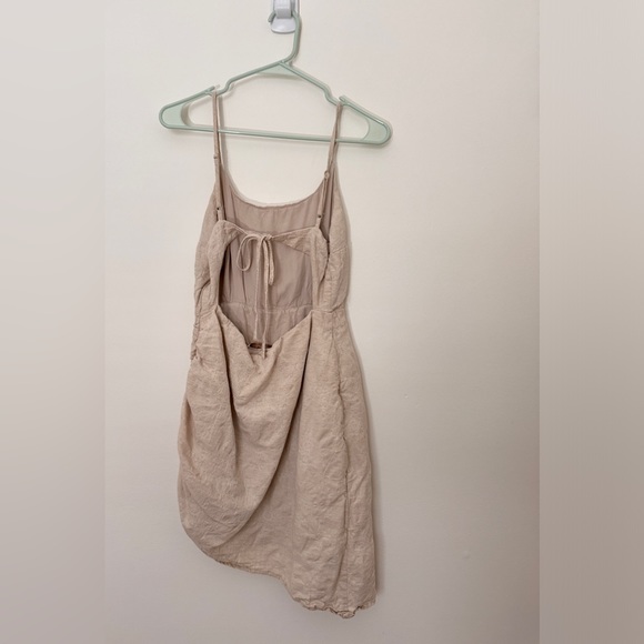 Anthropologie Flat White Ruched Mini Linen Dress - Size Small - Picture 12 of 13